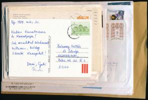 30 db különleges küldemény, néma bélyegzős, blokkból kitépett bélyeg, gépi bérmentesítés, magas díjak, sokbélyeges levelek, táviratok, portós, postatörténeti érdekesség