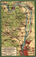 Budapest, A Magyar Királyi Folyam- és Tengerhajózási Rt. Budapest-Dömösi vonala, térkép / Hungarian ...