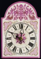 Zománcozott fém lapos óra, Junghans elemes szerkezettel, 17x12 cm