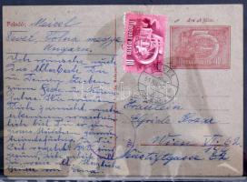 1877-1985 42 db díjjegyes levelezőlap, boríték, zömmel futott, jobbakkal, levél berakóban