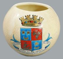 Emaux de Longwy francia borkártyatartó, jelzett, hibátlan, m: 11 cm