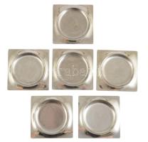 Francia 6 részes fém poháralátét szett, 10x10 cm