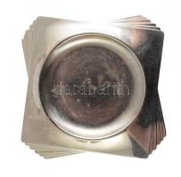 Francia 6 részes fém poháralátét szett, 10x10 cm