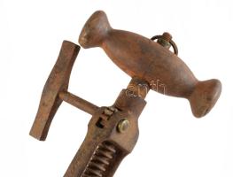 cca 1880 Londoni fogasléces dugóhúzó, jelzett, m: 19 cm