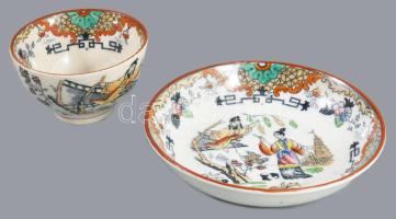 Boch "Timor" csésze alátéttel, jelzett, restaurált, d: 13 cm