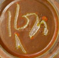 Bzs jelzéssel: mázas kerámia kaspó, jelzett, hibátlan d: 15 cm, m. 12 cm