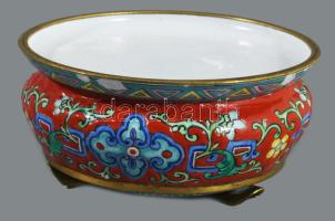 Kantoni kínai zománcozott hamuzó, d: 8,5 cm