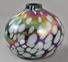 Fémlüszteres felületű kisváza, m: 7 cm