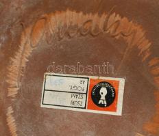 Janáky Viktor (1933-1999): mázas kerámia kaspó, jelzett, hibátlan d: 21 cm, m. 16 cm