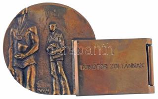 1990 k. "Kiváló utánpótlás neveléséért - Az ÁISH elnökétől" kinyitható öntött bronz plaket...