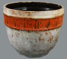 B. Várdeák Ildikó (1929? 2013): Nagy kaspó. Kézzel festett, jelzett, hibátlan d: 25 cm, m. 21 cm