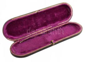 Antik gyöngyfűzött díszítéses szemüvegtartó, h: 15 cm