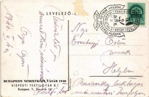 1940 Kistext. Budapest Nemzetközi Vásár. Kispesti Textilgyár reklámlapja / Hungarian textile factory...