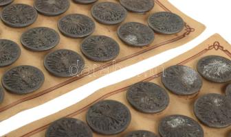 47 darabos antik osztrák sasfigurás gomb szett, d: 2 cm