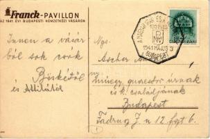 1941 Budapest Nemzetközi Vásár, Franck Pavillon, kávé reklám. Klösz kiadása / Hungarian coffee adver...