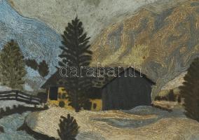 Budai f. jelzéssel: Téli táj, 1933. Olaj, karton. Dekoratív, kissé sérült fakeretben. 70 x 45 cm