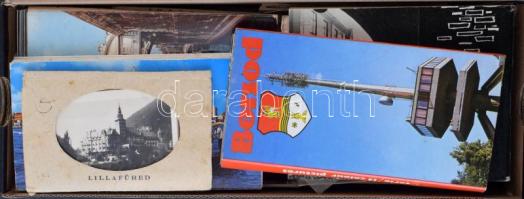 1 doboznyi MODERN magyar és külföldi kisalakú leporello képeslapfüzet, fotó