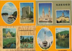 10 db MODERN magyar matricás város képeslap / 10 modern Hungarian sticker town postcards
