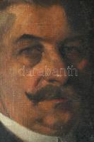 Olvashatatlan jelzéssel (jobbra fent), XIX. sz. vége: Előkelő úr portréja (1892?). Olaj, vászon. Apr...