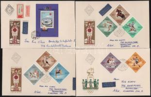 1964-1965 Olimpia IV. - Tokió sor és blokk FDC-n + Universiade sor és blokk FDC-n