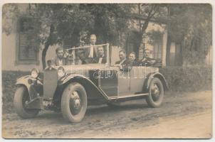 1928 Buziás, Buzias; férfiak automobilban / men in an automobile. photo (fl)