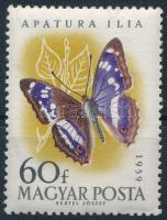 1959 Lepke (I.) 60f lepke szárnyán kettős fehér csík lemezhiba (6.000)