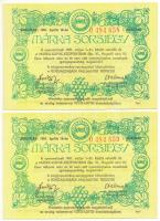 1981. "Márka Sorsjegy" (2x) a Borgazdasági Vállalatok Trösztjének sorsjátéka, I. sorozat, sorszámkövetők "0 484 658 - 0 484 659" sorszámú sorsjegyei T:AU