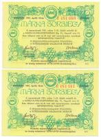 1981. "Márka Sorsjegy" (2x) a Borgazdasági Vállalatok Trösztjének sorsjátéka, I. sorozat, ...