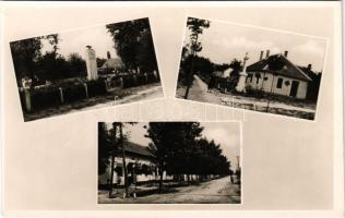 Porota (Borota), paplak, hősök sírja, Fő utcai részlet Kucser István üzletével. Kucsera István kiadása (fl)