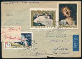 1972 Légiposta levél Budapest - Brüsszel MALÉV Emlékjárat