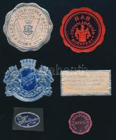 Édesség, csoki, cukorgyár címkék, 6 db