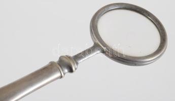 Antik nagyító és levélbontó, ezüstözött nyéllel