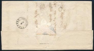 1851 9kr pár (hajtott / folded) levélen "FESTUNG OFEN" - Pécsvár