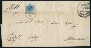 1851 9kr levélen "FESTUNG OFEN" - Pécsvárad