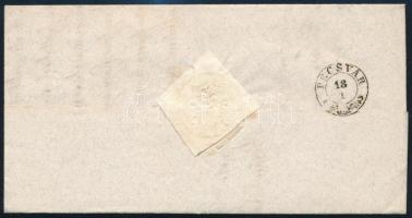 1852 3kr levélen "FÜNFKIRCHEN" - Pécsvárad