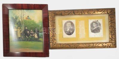 5 db régi képkeret, üvegezettek 44x30 cm-ig