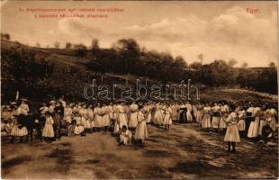 Eger, Angolkisasszonyok intézetének nyaralójában a bennlakó növendékek játszótere (EK)