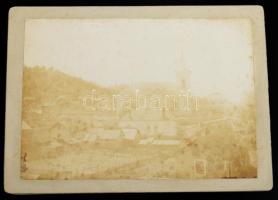 cca 1910 Lupény, Erdély, vasúti híd, vasútállomás, fatelep, templom, bányabejárat, stb., Adler Mór, ...