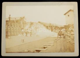 cca 1910 Lupény, Erdély, vasúti híd, vasútállomás, fatelep, templom, bányabejárat, stb., Adler Mór, ...