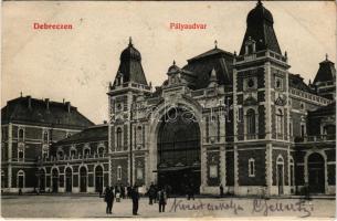 1907 Debrecen, Pályaudvar, vasútállomás. Ifj. Gyürky Sándor kiadása