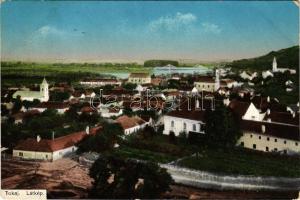 1914 Tokaj, látkép a zsinagógával + "TOKAJ P.U." (EK)