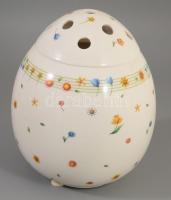 Vileroy &amp; Boch húsvéti porcleán tojás formájú virág váza / levehető tetejű bonbonniere. Matricás, jelzett, hibátlan m: 23 cm