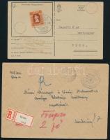 1945 utáni 4 db érdekes küldemény, mindegyik gyulai vonatkozású