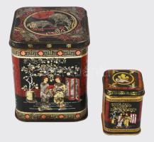 2 db fém teás doboz 6-11 cm