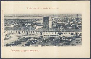 Nagyszalonta market square with the Tower