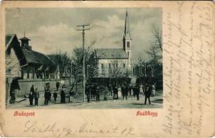 1902 Budapest XII. Svábhegy, Templom tér, piac (EK)