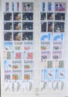 Kereskedői hagyaték: sorok és blokkok többletpéldányokkal, 192 db sor 44 db önálló bélyeg + 311 db b...