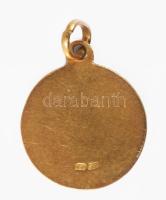 Arany (Au) medál Szűz Mária képével, 18K, jelzett, 1,79g