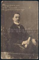 Mészáros Dezső aláírt képeslapja, törésnyomokkal