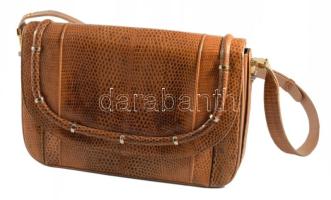 Kígyóbőr mintás női táska szép állapotban 31x20 cm